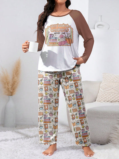 Book Lover Raglan Lounge Pajamas Cozy Bookish Weekend