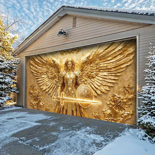 God Garage Door Banner Decoration - Archangel Michael Protect This Home