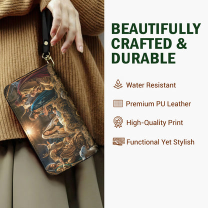 God Leather Wallet A Holy Night in Warm Light