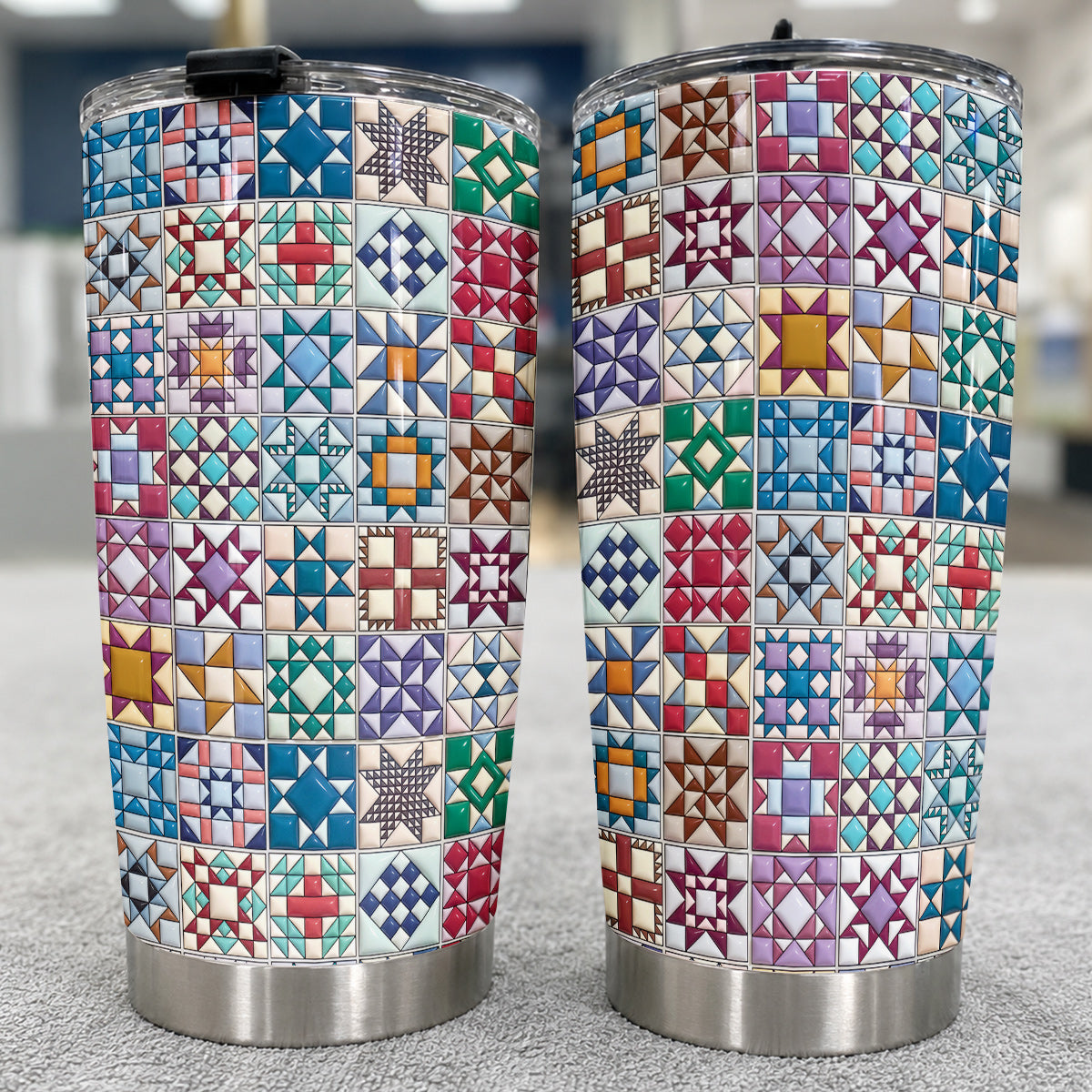 Sewing Lover 20 oz Tumbler Traditional Quilt Blocks