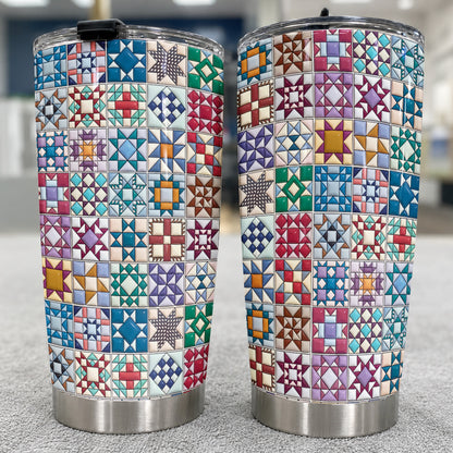 Sewing Lover 20 oz Tumbler Traditional Quilt Blocks