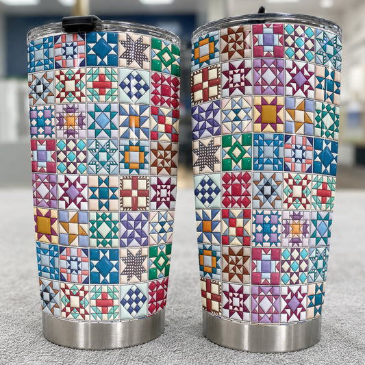 Sewing Lover 20 oz Tumbler Traditional Quilt Blocks