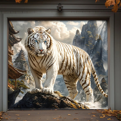 Garage Door Banner Decoration - White Tiger of the Sacred Mountains