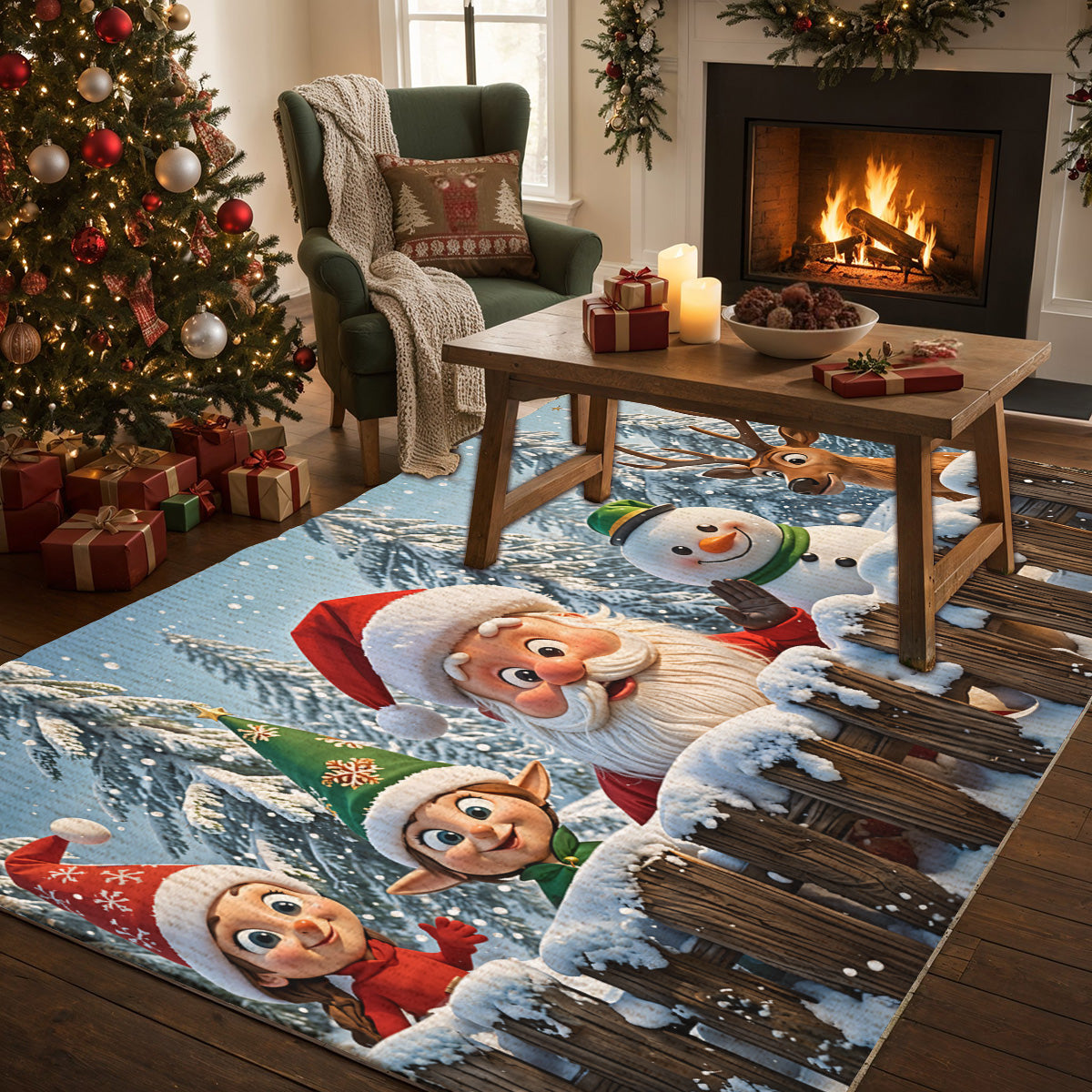 Christmas Area Rug Santa’s Jolly Crew