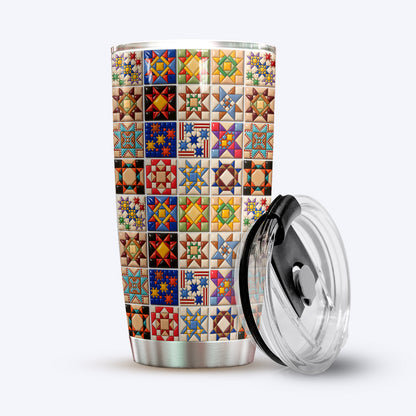 Quilt Blocks 20 oz Tumbler Patchwork Heritage