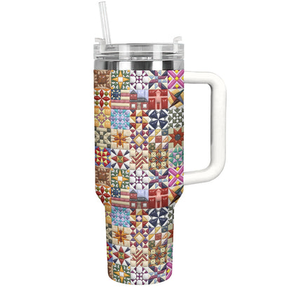 Sewing Lover 40 oz Tumbler Quilt Blocks
