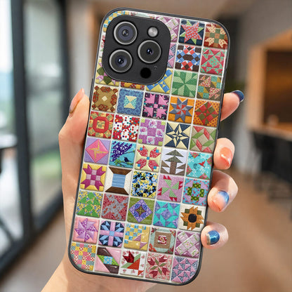 Sewing Lover Phone Case Patchwork Quilt Blocks Garden