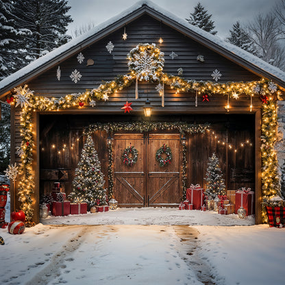 Christmas Garage Door Banner Decoration - Christmas Themed Barn Door