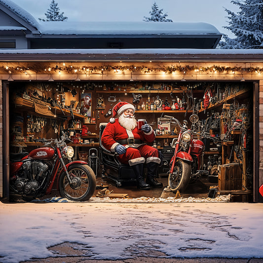 Christmas Garage Door Banner Decoration - Santa’s Workshop Motors – Fast. Festive. Fearless.