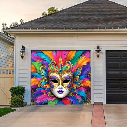 Mardi Gras Garage Door Banner Decoration - Radiant Carnival Queen