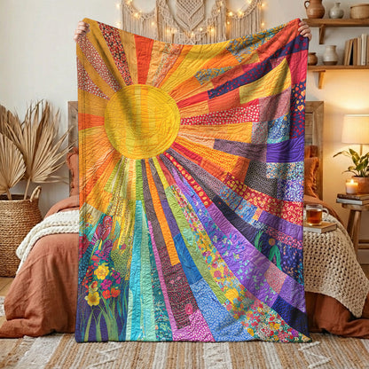 Boho Fleece Blanket Cheerful Sunshine