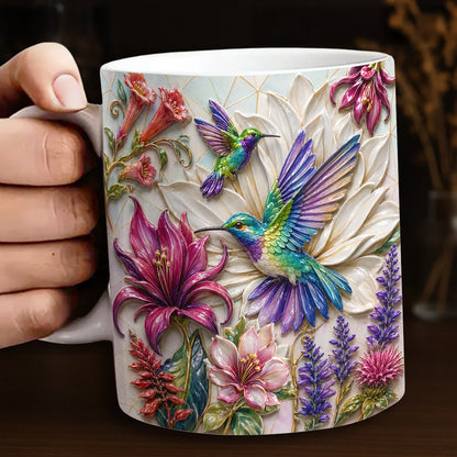 Hummingbird Ceramic Mug Hummingbird Garden Bloom Harmony