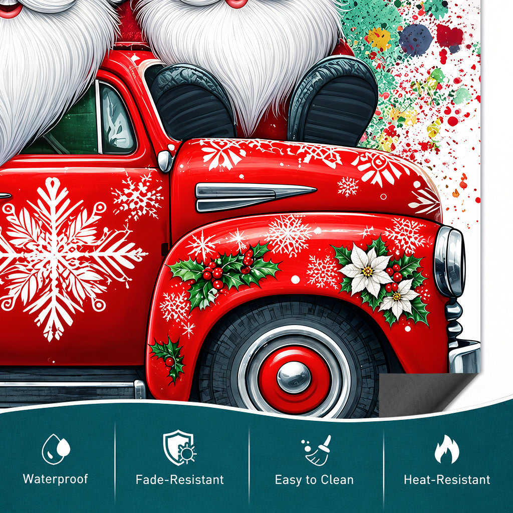Christmas Magnetic Dishwasher Cover Christmas Gnome Truck Cheer