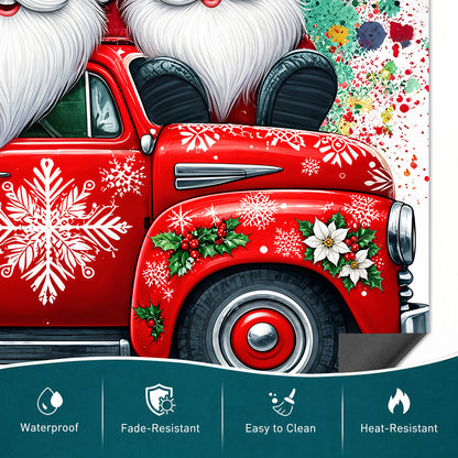 Christmas Magnetic Dishwasher Cover Christmas Gnome Truck Cheer
