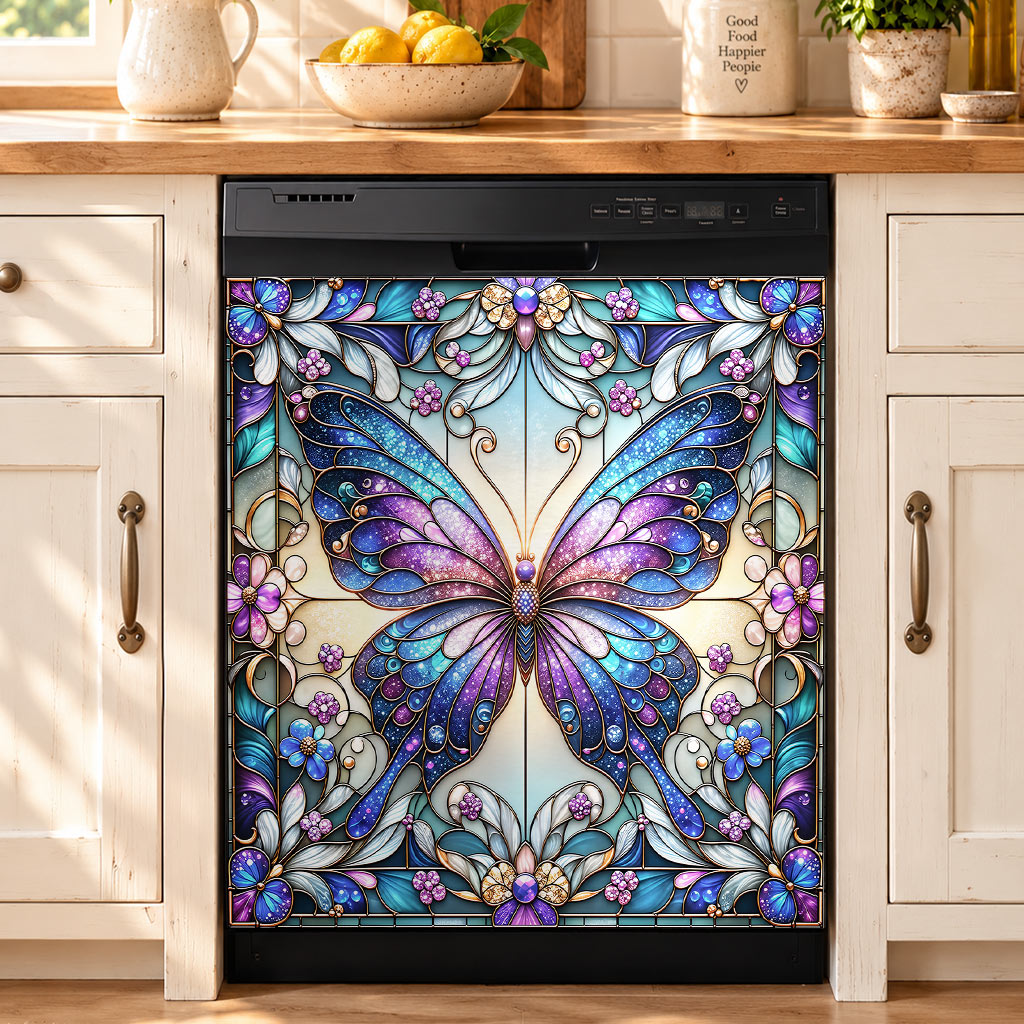 Butterfly Magnetic Dishwasher Cover Jewelwing Butterfly Garden