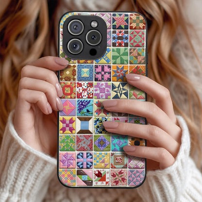 Sewing Lover Phone Case Patchwork Quilt Blocks Garden