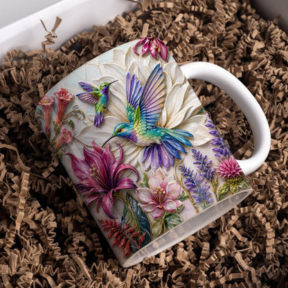 Hummingbird Ceramic Mug Hummingbird Garden Bloom Harmony