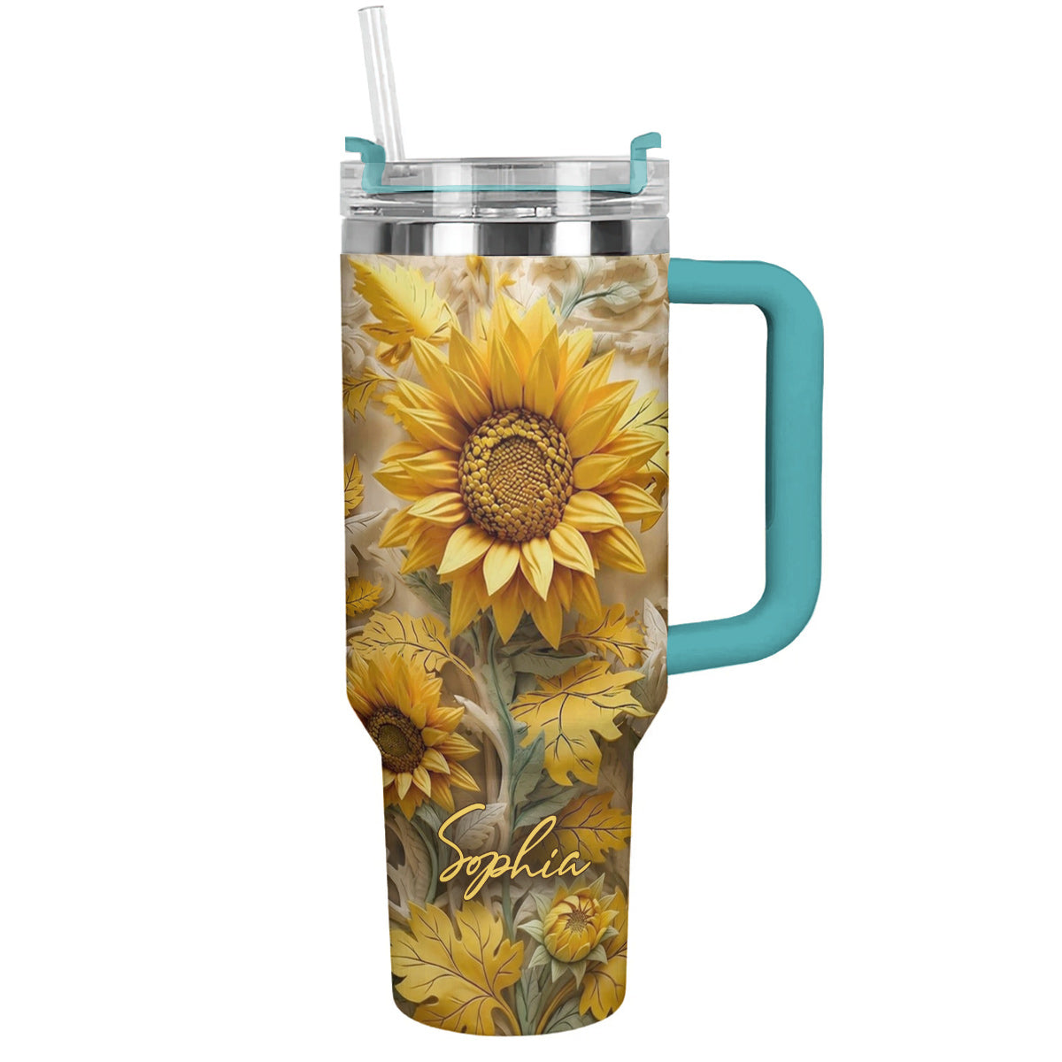 Personalized Golden Sunflower Garden 40 oz Tumbler