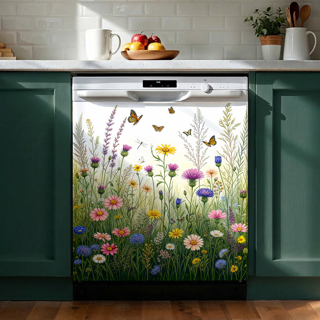 Meadow Wings in Bloom Magnetic Dishwasher Cover