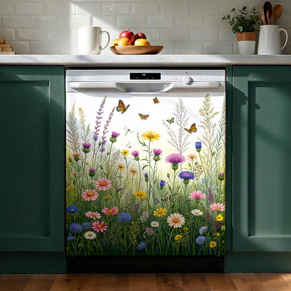 Meadow Wings in Bloom Magnetic Dishwasher Cover