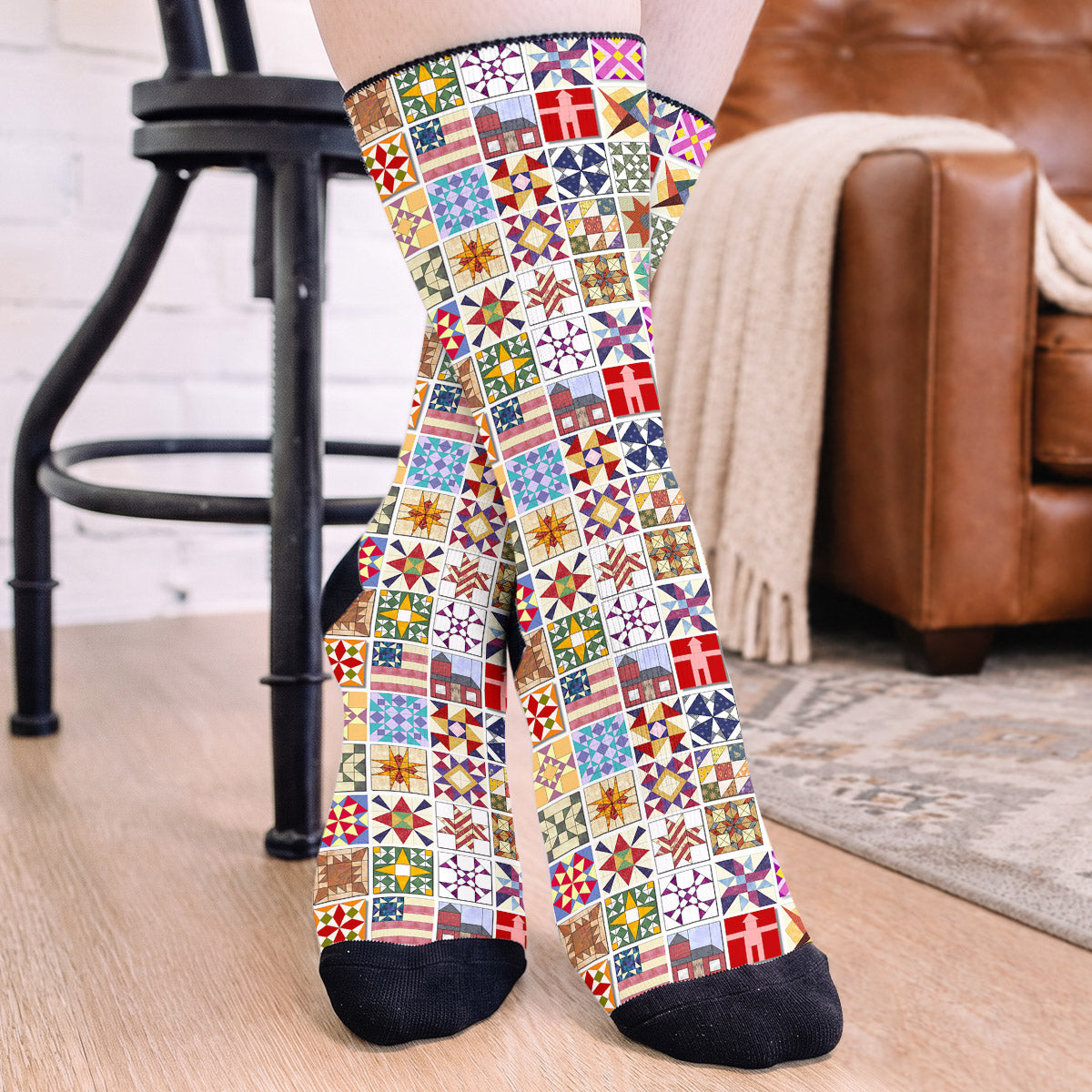 Sewing Lover Crew Socks Quilt Blocks