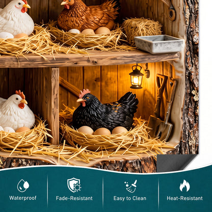 Chicken Magnetic Dishwasher Personalized Cover Rustic Chicken Coop & Nesting Hens