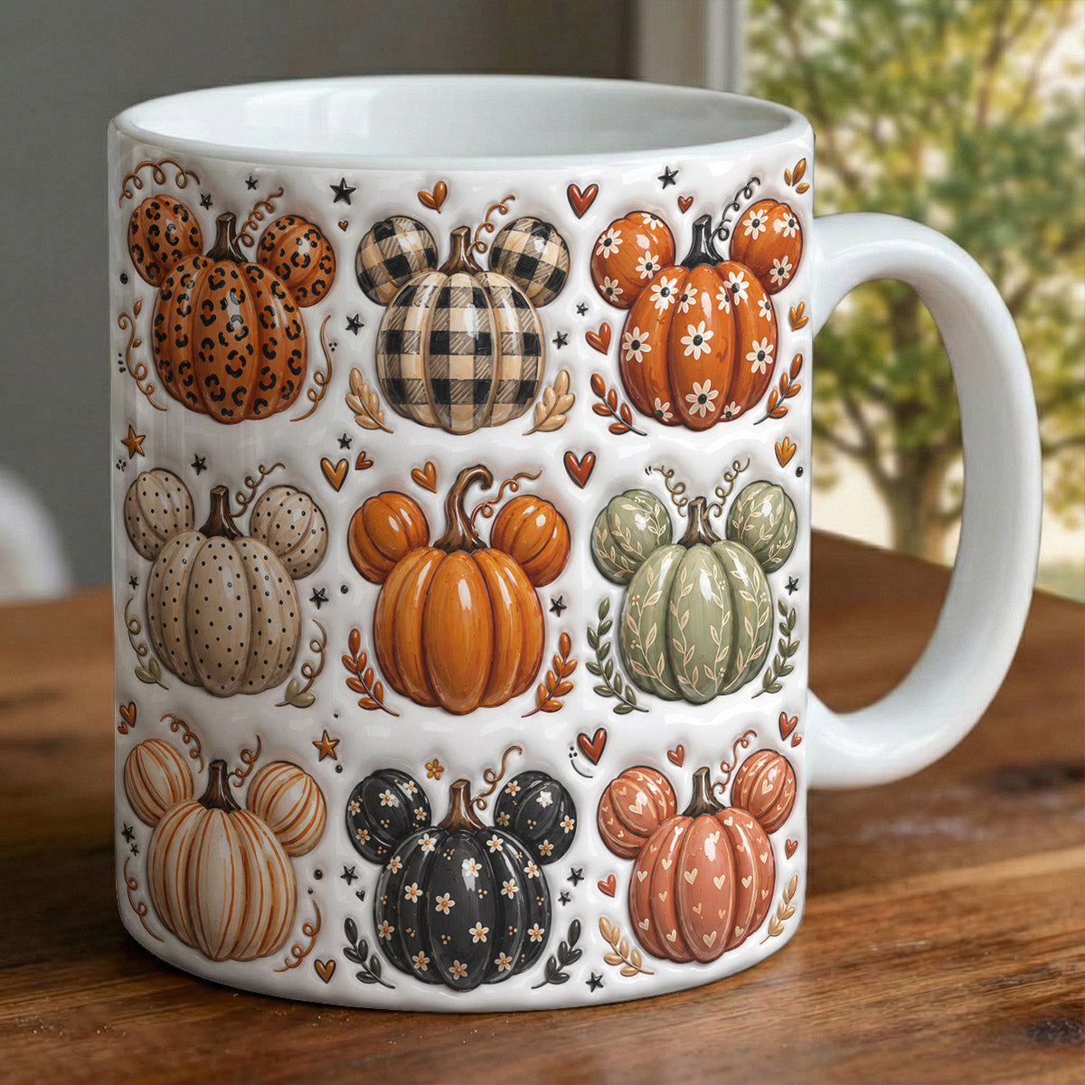 Fall Ceramic Mug Pumpkins & Cozy Memories