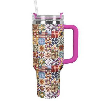 Sewing Lover 40 oz Tumbler Quilt Blocks