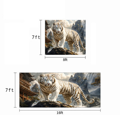 Garage Door Banner Decoration - White Tiger of the Sacred Mountains