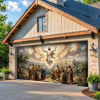 God Garage Door Banner Decoration - The Ascension on the Mount of Olives