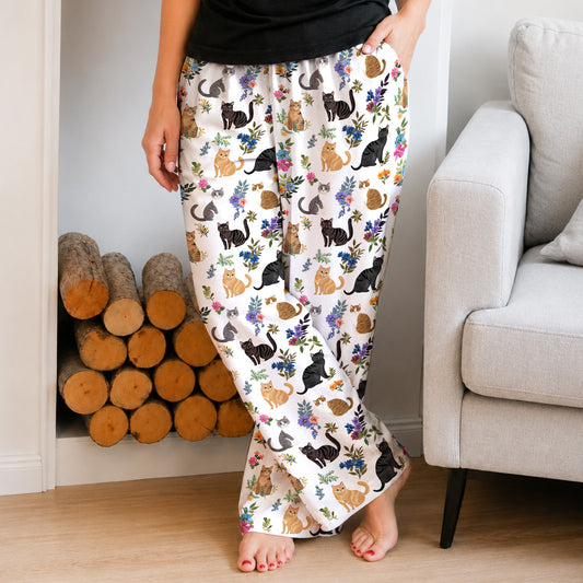 Cat Lounge Pants Garden Whiskers
