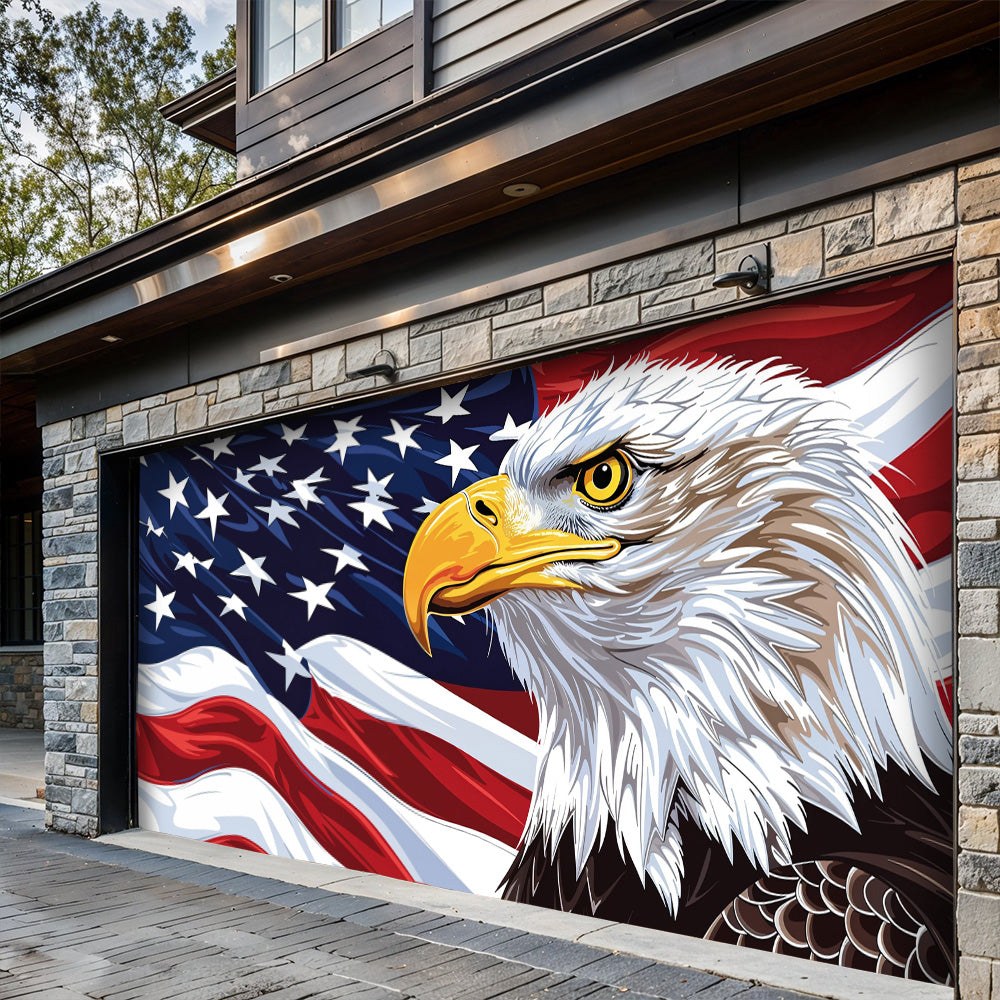 Patriotic Garage Door Banner - Eagle of Freedom The Spirit of America