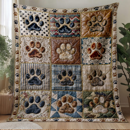 Dog Lover Quilted Blanket Cozy Patchwork Paws