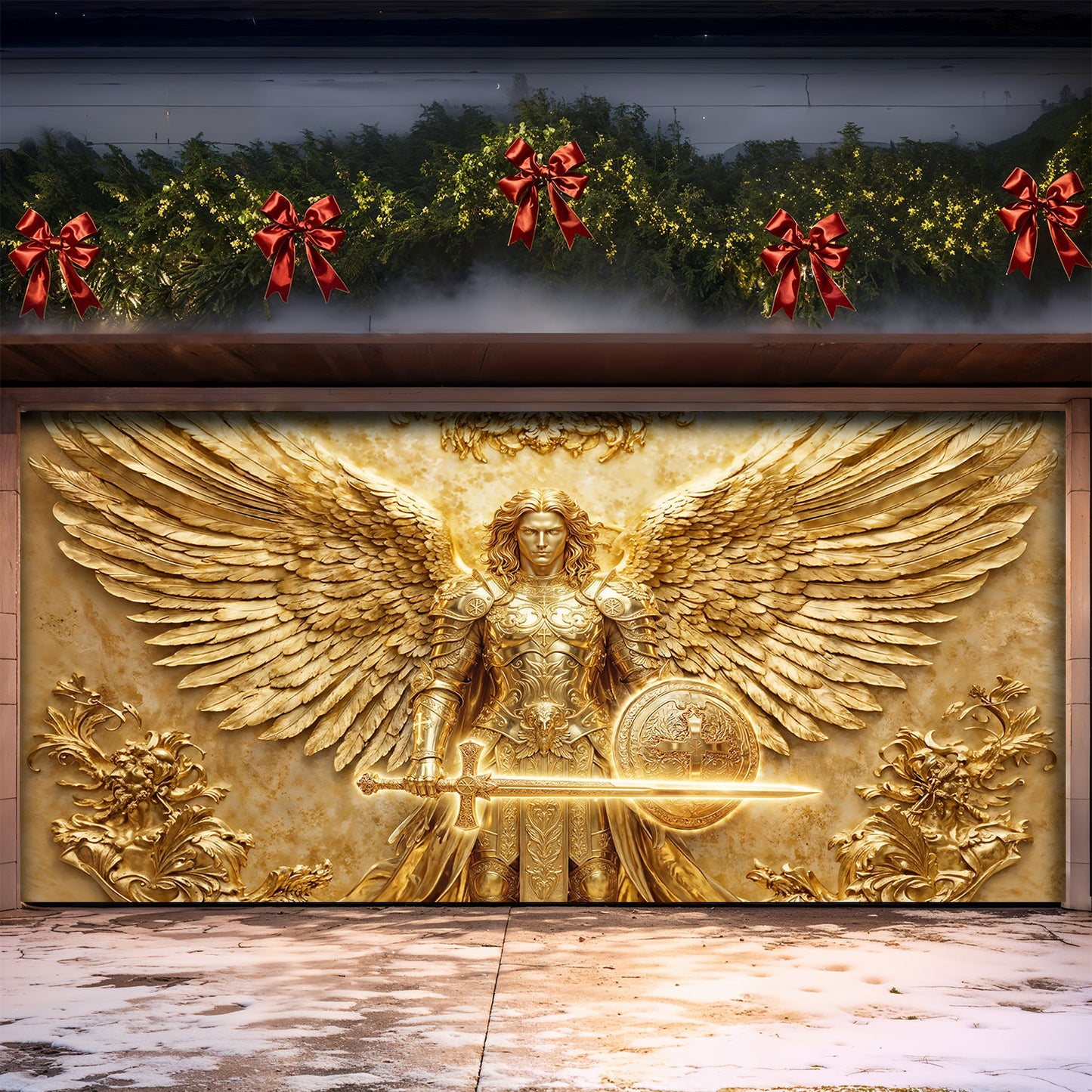 God Garage Door Banner Decoration - Archangel Michael Protect This Home