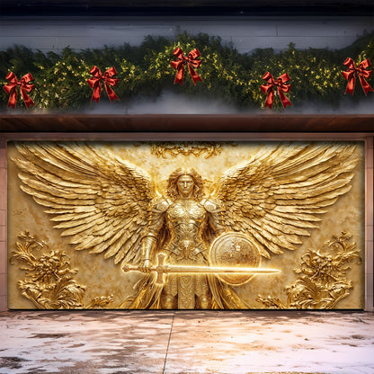 God Garage Door Banner Decoration - Archangel Michael Protect This Home
