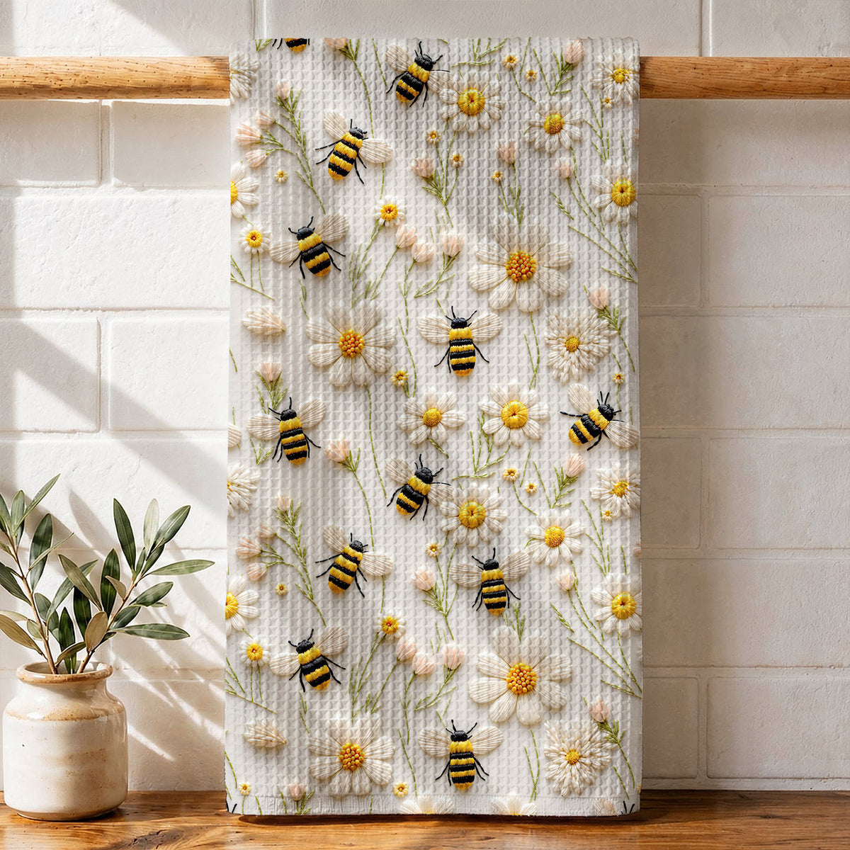Bee Kitchen Towel Honeybee Daisy Meadow