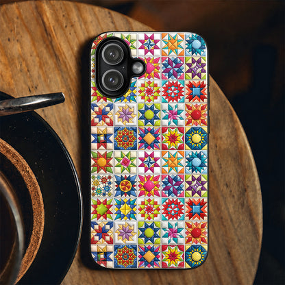 Sewing Lover Phone Case Colorful Super Star Quilt Blocks