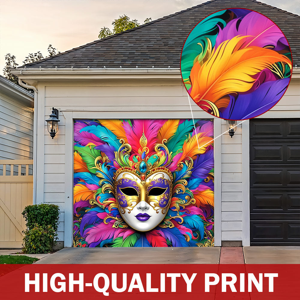Mardi Gras Garage Door Banner Decoration - Radiant Carnival Queen