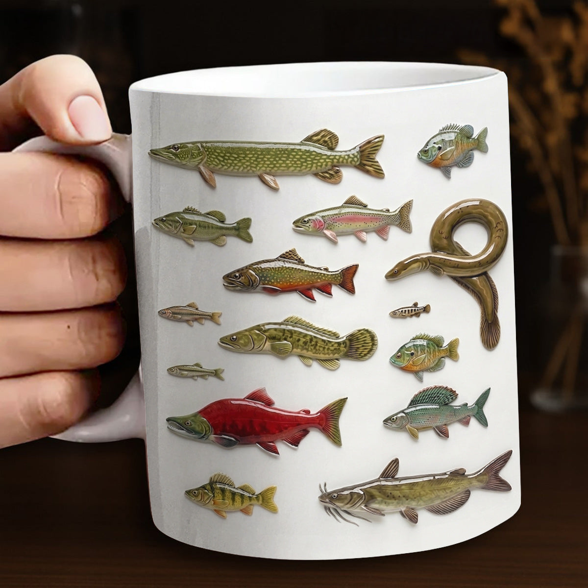 Fishing Ceramic Mug Freshwater Fish Collection