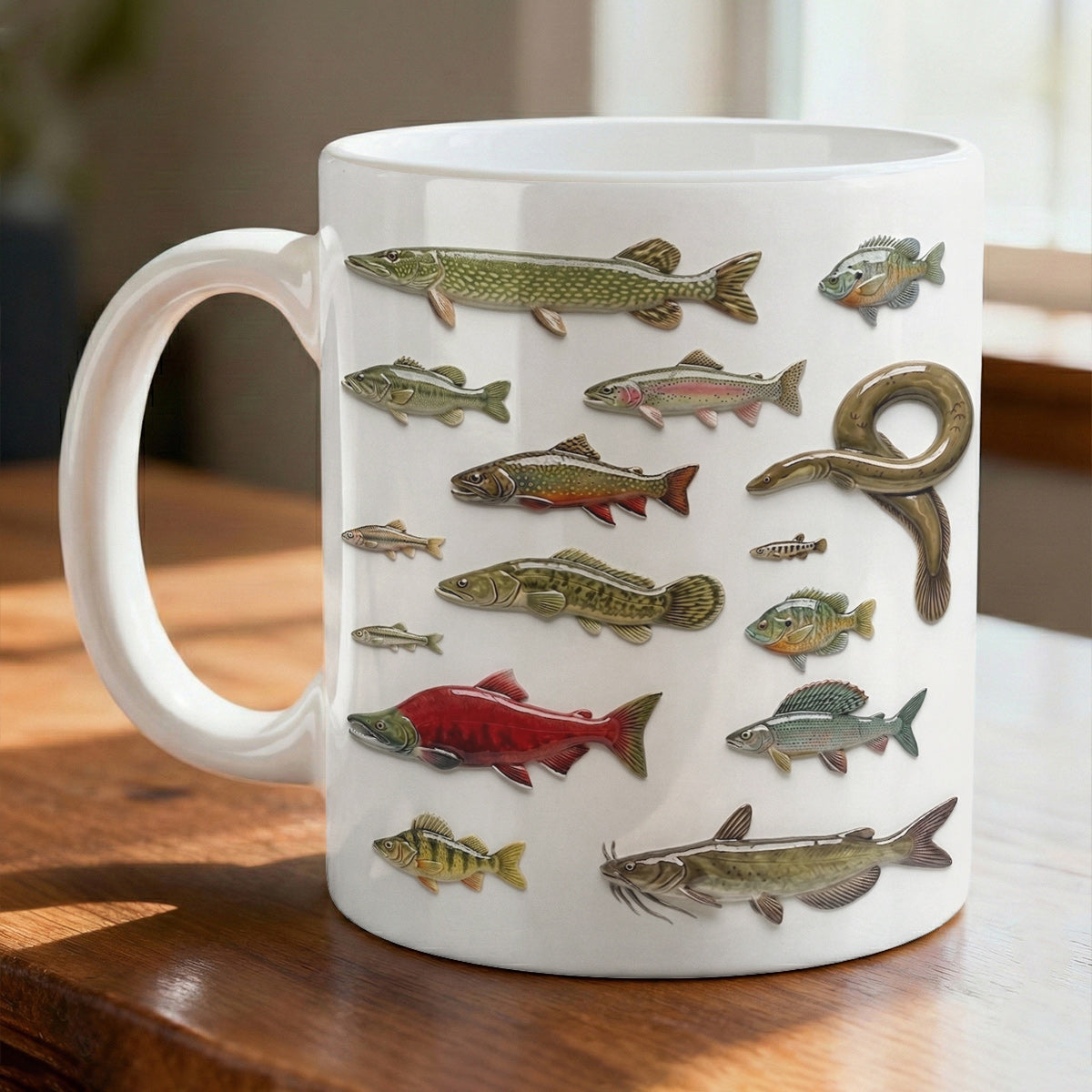 Fishing Ceramic Mug Freshwater Fish Collection