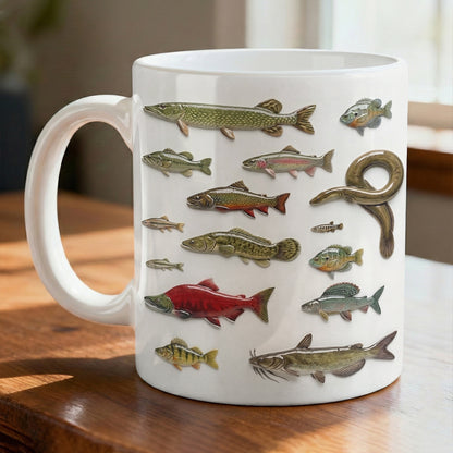 Fishing Ceramic Mug Freshwater Fish Collection