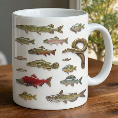 Fishing Ceramic Mug Freshwater Fish Collection