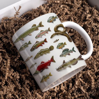 Fishing Ceramic Mug Freshwater Fish Collection