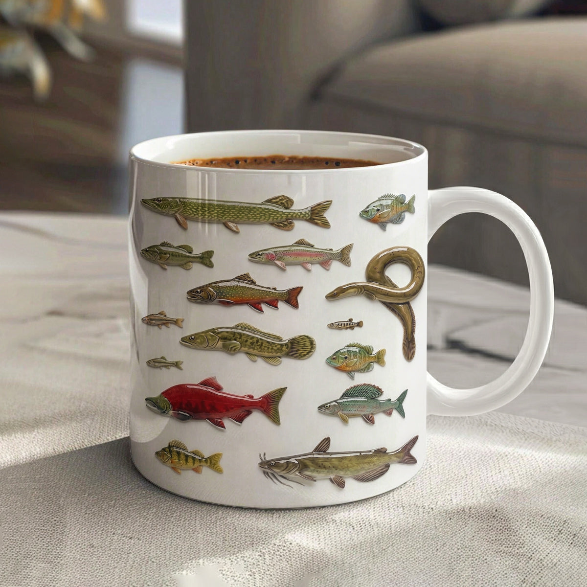 Fishing Ceramic Mug Freshwater Fish Collection