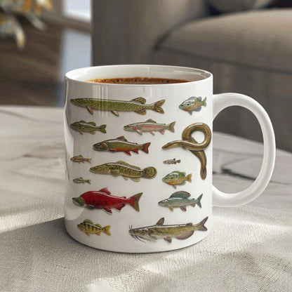 Fishing Ceramic Mug Freshwater Fish Collection