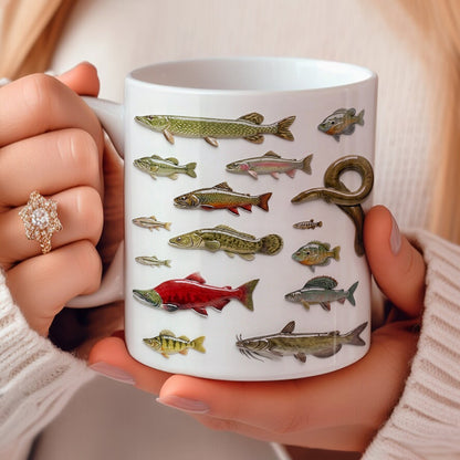 Fishing Ceramic Mug Freshwater Fish Collection