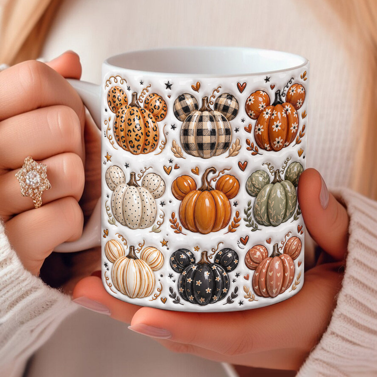 Fall Ceramic Mug Pumpkins & Cozy Memories