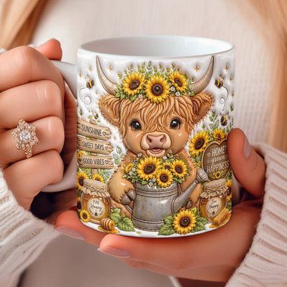 Highland Cow Ceramic Mug Sunshine & Honey Garden
