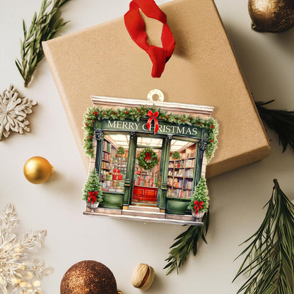 Book Lover Acrylic Ornament Christmas Bookstore