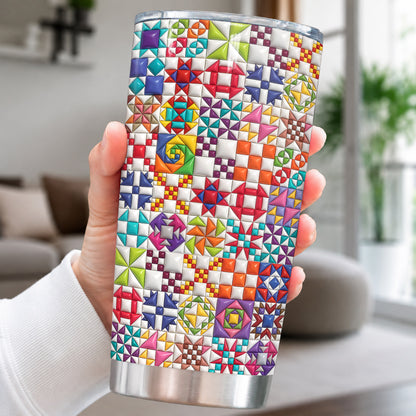 Sewing Lover 20 oz Tumbler Colorful Quilt Blocks